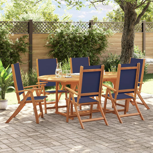 Set Pranzo da Giardino 7pz Legno Massello di Acacia e Textilene - homemem39