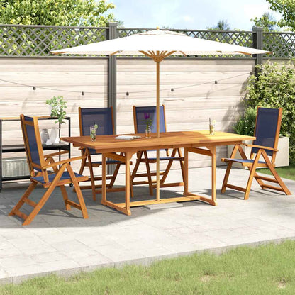 Set Pranzo da Giardino 5pz Legno Massello di Acacia e Textilene | homemem39
