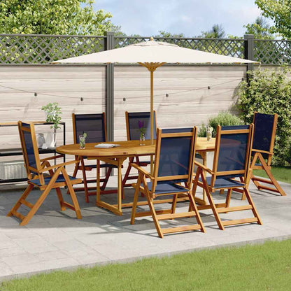 Set Pranzo da Giardino 7pz Legno Massello di Acacia e Textilene | homemem39