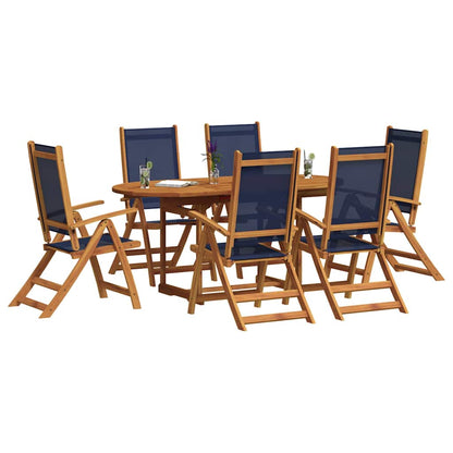 Set Pranzo da Giardino 7pz Legno Massello di Acacia e Textilene | homemem39