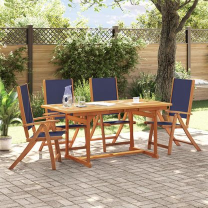 Set Pranzo da Giardino 5pz Legno Massello di Acacia e Textilene - homemem39