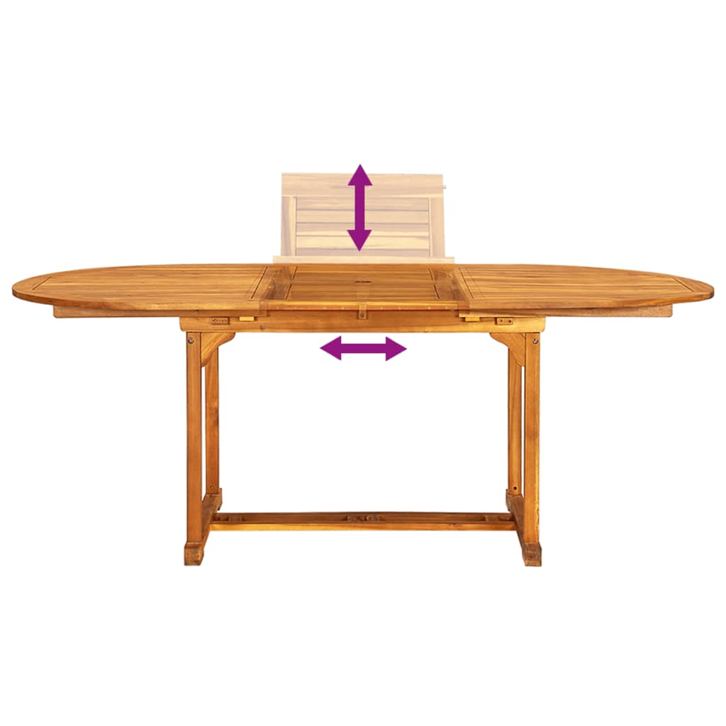 Set Pranzo da Giardino 5pz Legno Massello di Acacia e Textilene | homemem39