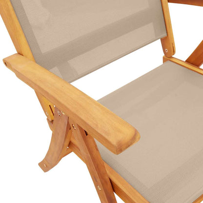 Set Pranzo da Giardino 7pz Legno Massello di Acacia e Textilene | homemem39