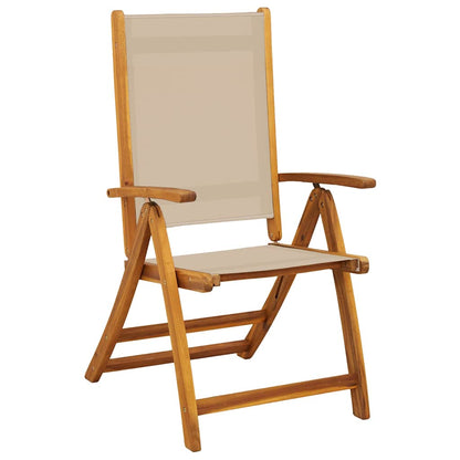 Set Pranzo da Giardino 9pz Legno Massello di Acacia e Textilene