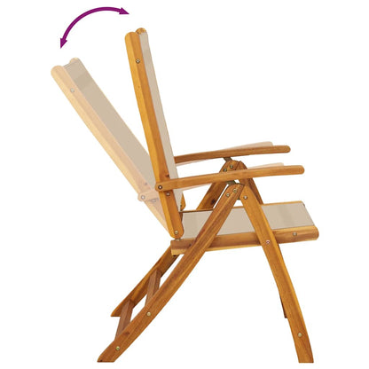 Set Pranzo da Giardino 9pz Legno Massello di Acacia e Textilene | homemem39
