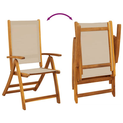 Set Pranzo da Giardino 9pz Legno Massello di Acacia e Textilene | homemem39