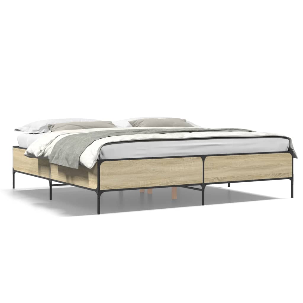 Giroletto Rovere Sonoma 200x200 cm Legno Multistrato e Metallo | homemem39