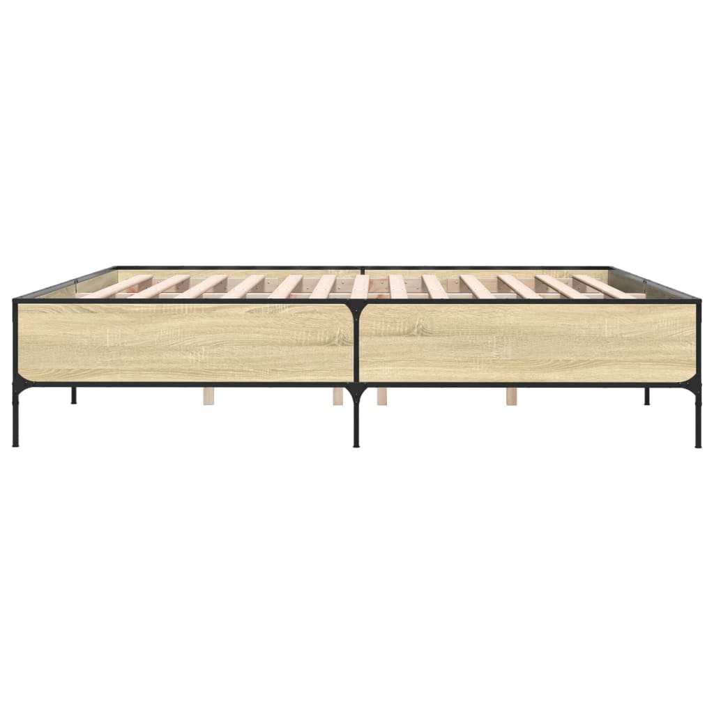 Giroletto Rovere Sonoma 200x200 cm Legno Multistrato e Metallo | homemem39