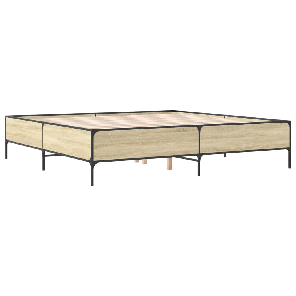 Giroletto Rovere Sonoma 200x200 cm Legno Multistrato e Metallo | homemem39