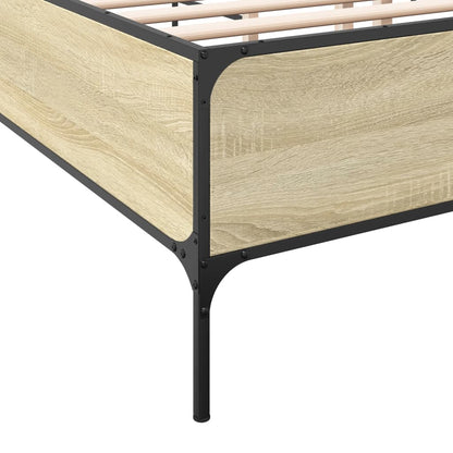 Giroletto Rovere Sonoma 200x200 cm Legno Multistrato e Metallo | homemem39