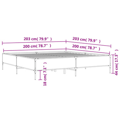Giroletto Rovere Sonoma 200x200 cm Legno Multistrato e Metallo | homemem39