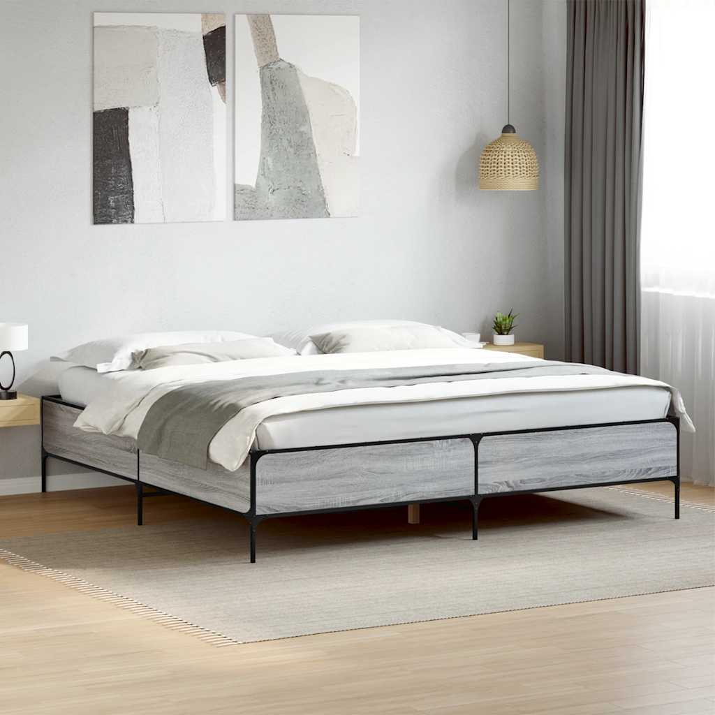 Giroletto Grigio Sonoma 200x200 cm in Legno Multistrato Metallo | homemem39