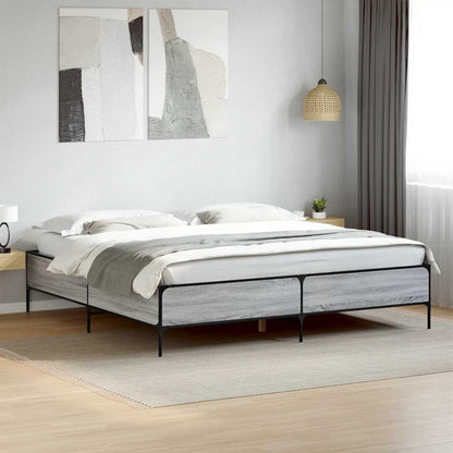 Giroletto Grigio Sonoma 200x200 cm in Legno Multistrato Metallo | homemem39