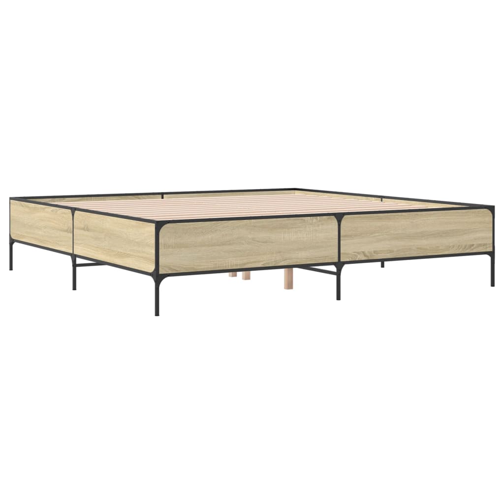 Giroletto Rovere Sonoma 180x200 cm in Legno Multistrato Metallo | homemem39