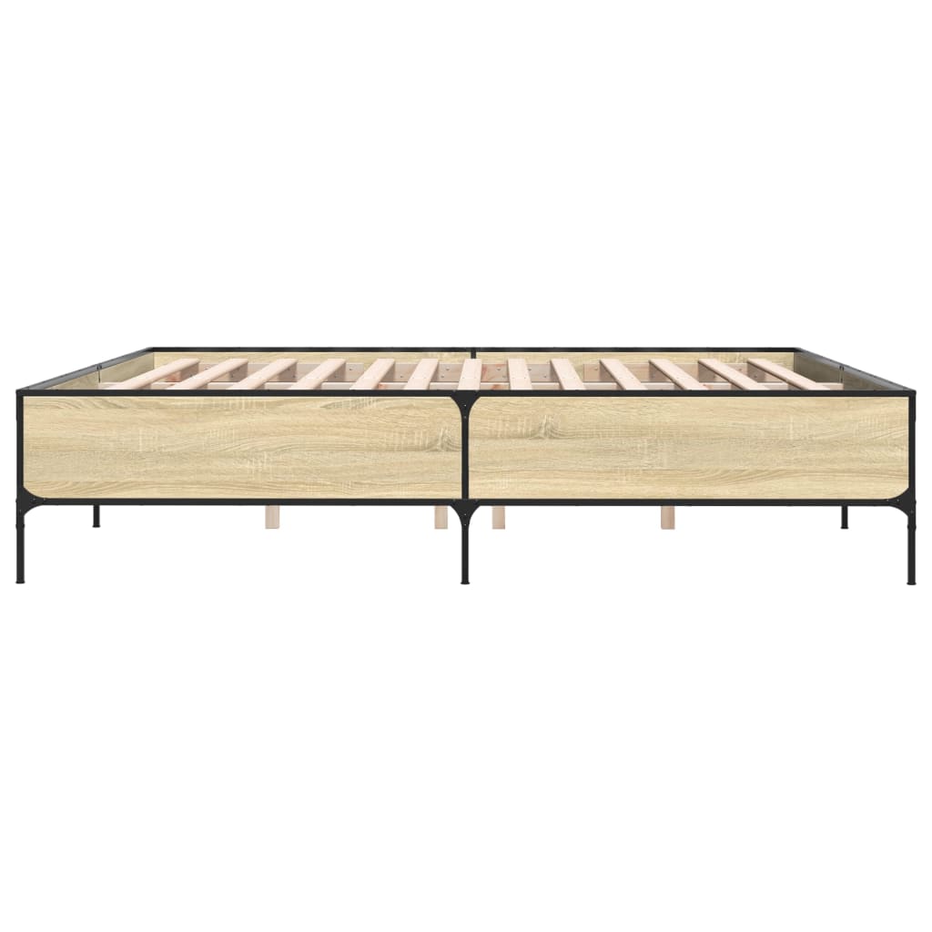 Giroletto Rovere Sonoma 180x200 cm in Legno Multistrato Metallo | homemem39