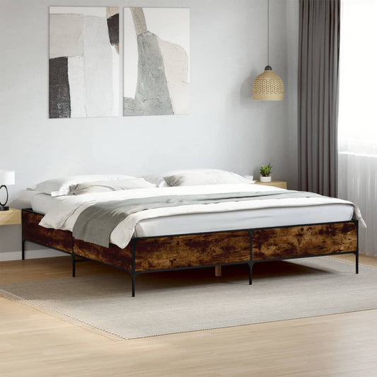 Giroletto Rovere Fumo 180x200 cm in Legno Multistrato Metallo - homemem39