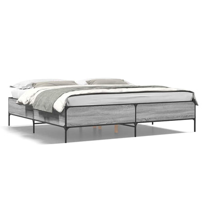 Giroletto Grigio Sonoma 180x200 cm in Legno Multistrato Metallo | homemem39