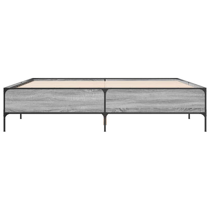 Giroletto Grigio Sonoma 180x200 cm in Legno Multistrato Metallo | homemem39