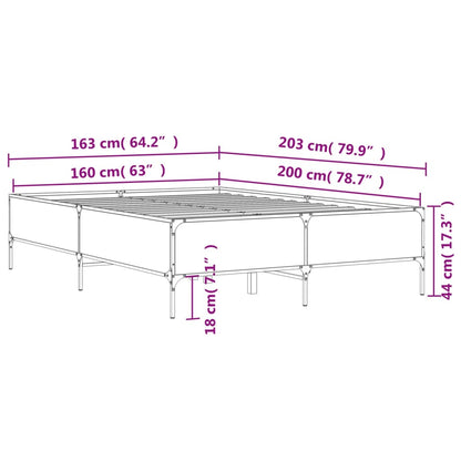 Giroletto Rovere Sonoma 160x200 cm in Legno Multistrato Metallo | homemem39