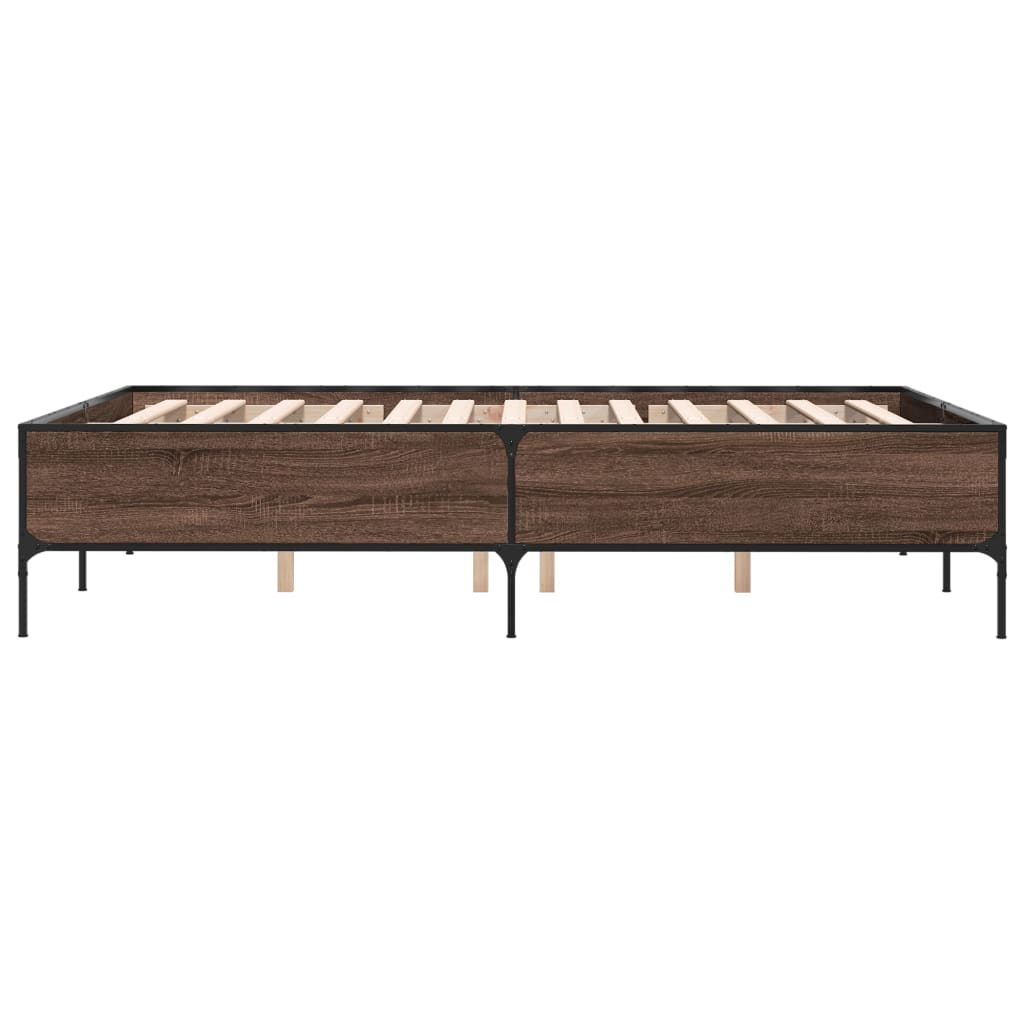 Giroletto Rovere Marrone 160x200cm in Legno Multistrato Metallo | homemem39