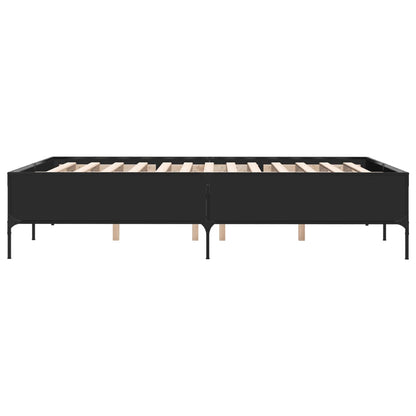 Giroletto Nero 150x200 cm in Legno Multistrato e Metallo