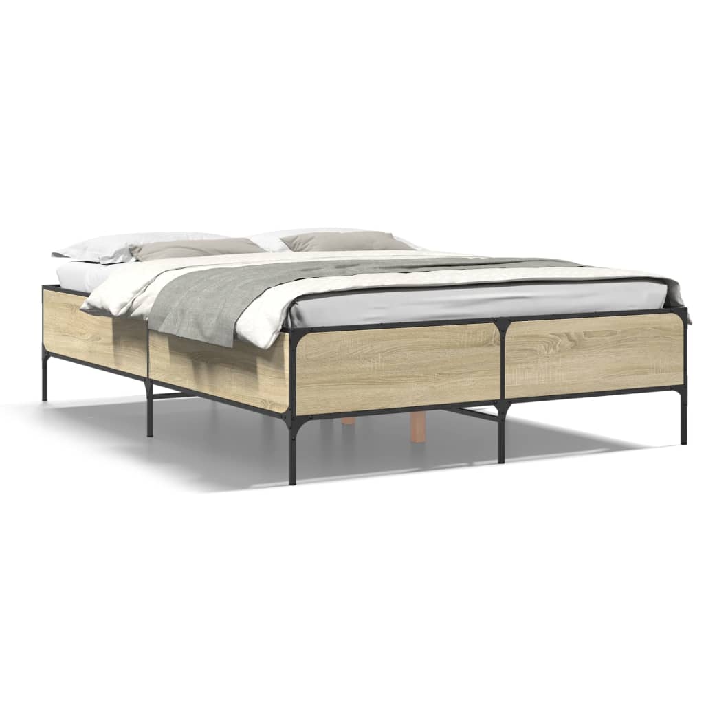 Giroletto Rovere Sonoma 150x200 cm in Legno Multistrato Metallo | homemem39