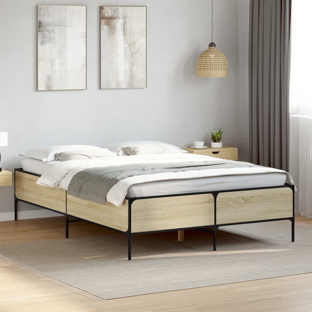 Giroletto Rovere Sonoma 150x200 cm in Legno Multistrato Metallo | homemem39