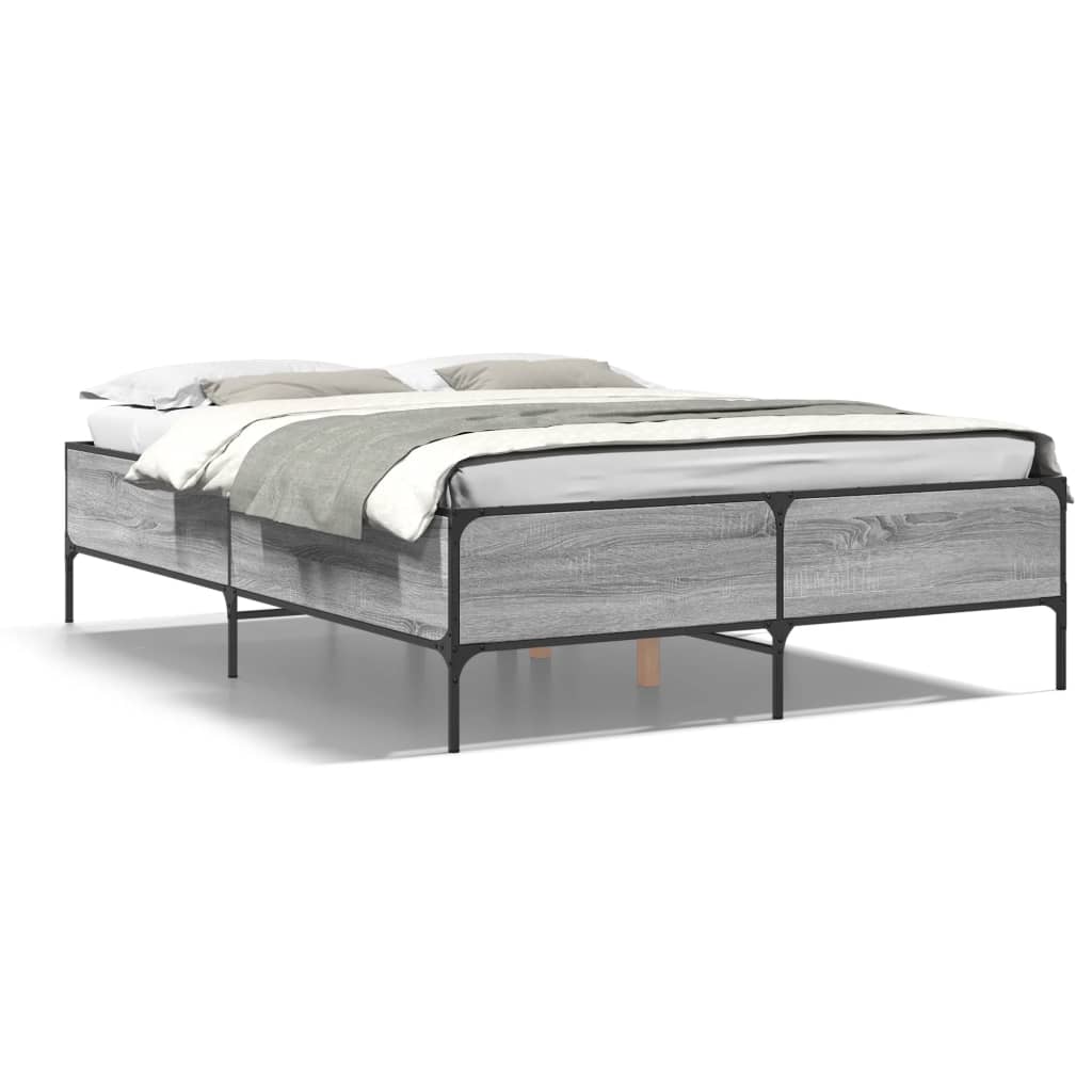 Giroletto Grigio Sonoma 150x200 cm in Legno Multistrato Metallo | homemem39