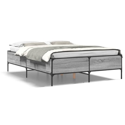 Giroletto Grigio Sonoma 140x200 cm in Legno Multistrato Metallo | homemem39