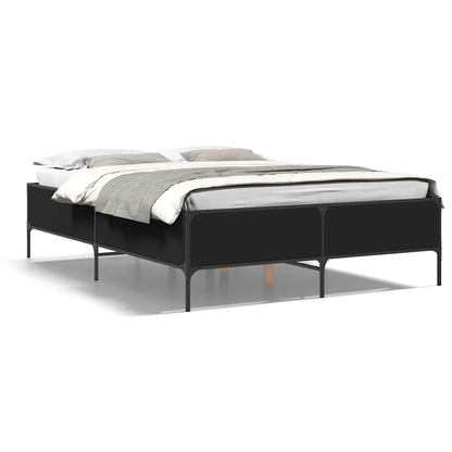 Giroletto Nero 120x200 cm in Legno Multistrato e Metallo | homemem39