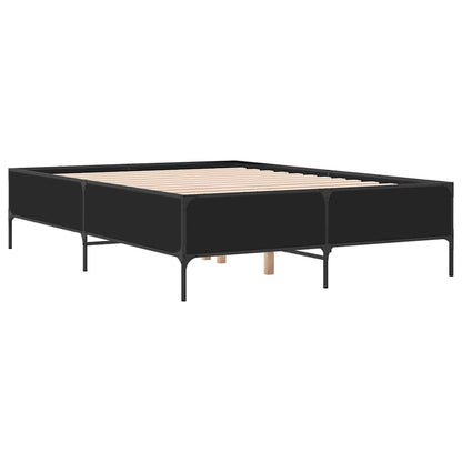 Giroletto Nero 120x200 cm in Legno Multistrato e Metallo | homemem39