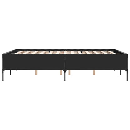 Giroletto Nero 120x200 cm in Legno Multistrato e Metallo | homemem39