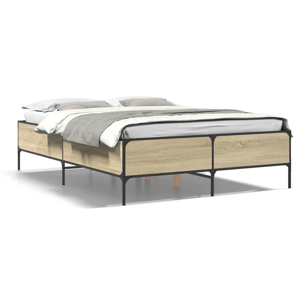 Giroletto Rovere Sonoma 140x190 cm in Legno Multistrato Metallo | homemem39
