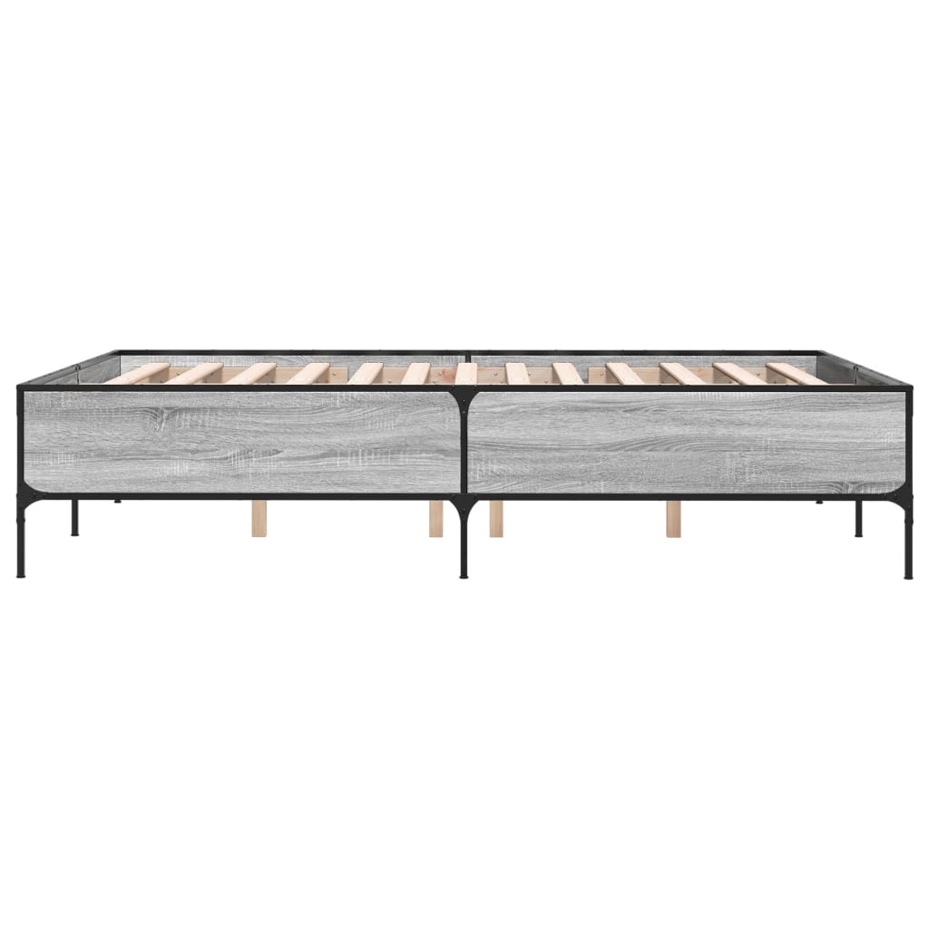 Giroletto Grigio Sonoma 135x190 cm in Legno Multistrato Metallo | homemem39