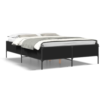 Giroletto Nero 120x190 cm in Legno Multistrato e Metallo | homemem39