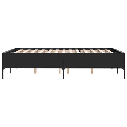 Giroletto Nero 120x190 cm in Legno Multistrato e Metallo | homemem39
