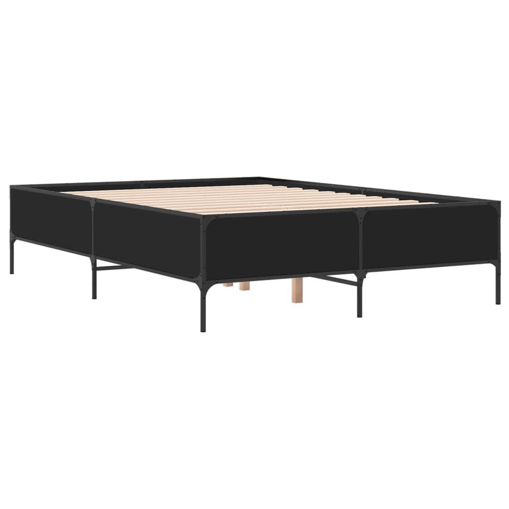 Giroletto Nero 120x190 cm in Legno Multistrato e Metallo | homemem39