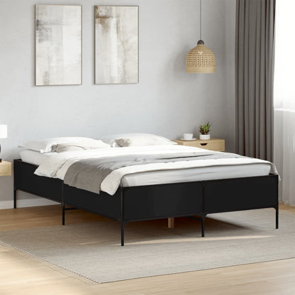Giroletto Nero 120x190 cm in Legno Multistrato e Metallo | homemem39