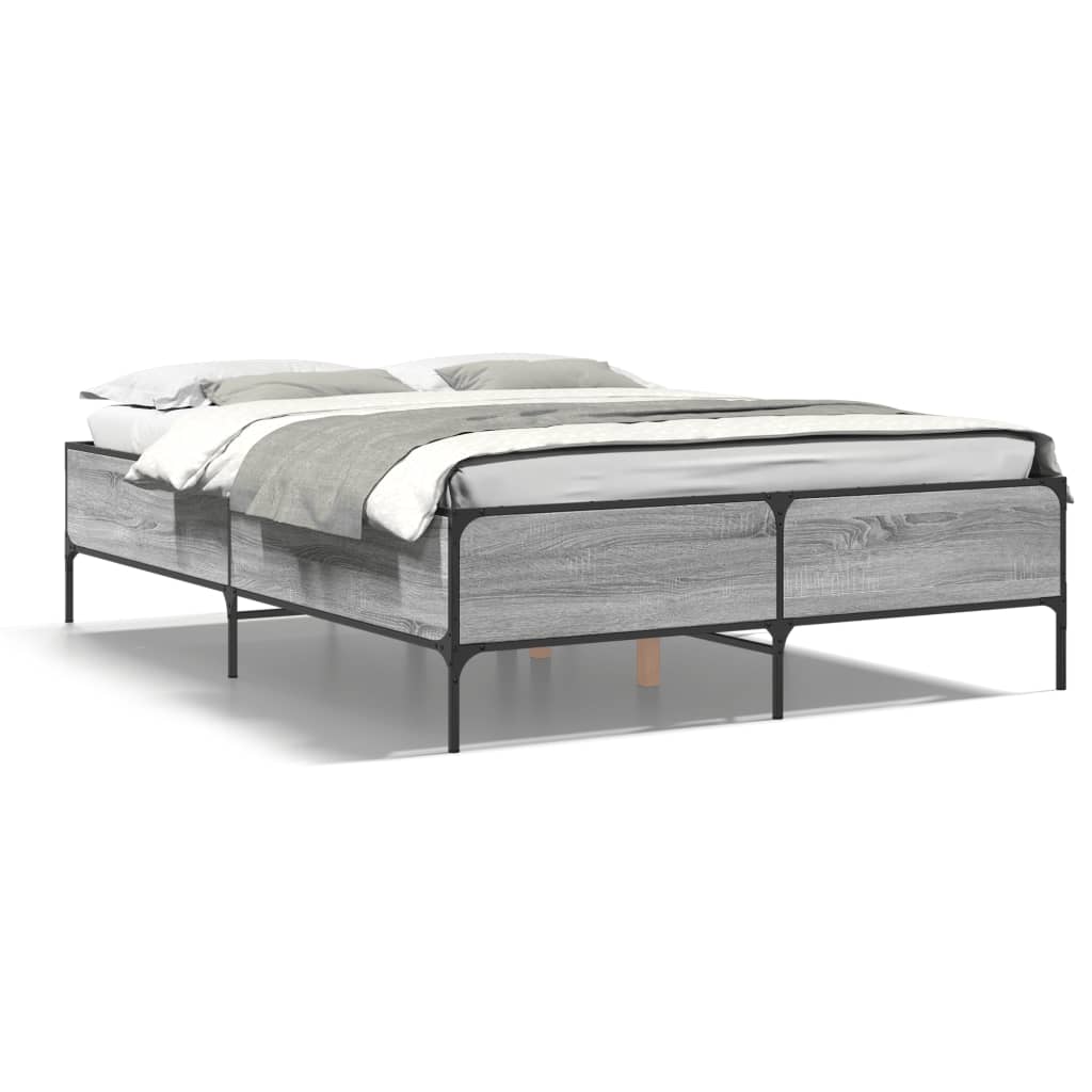 Giroletto Grigio Sonoma 120x190 cm in Legno Multistrato Metallo | homemem39