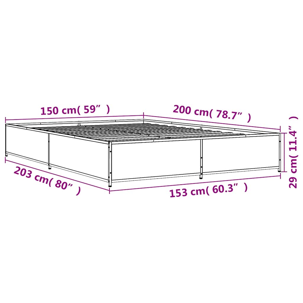 Giroletto Grigio Sonoma 150x200 cm in Legno Multistrato Metallo | homemem39