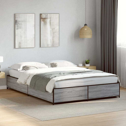 Giroletto Grigio Sonoma 150x200 cm in Legno Multistrato Metallo | homemem39
