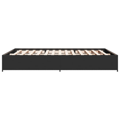 Giroletto Nero 140x200 cm in Legno Multistrato e Metallo | homemem39