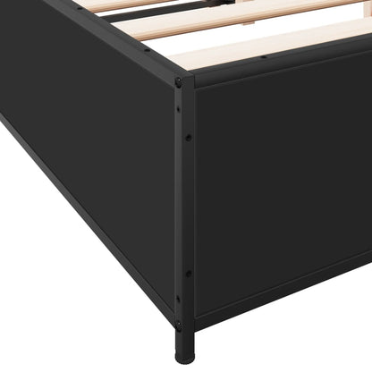 Giroletto Nero 140x200 cm in Legno Multistrato e Metallo | homemem39