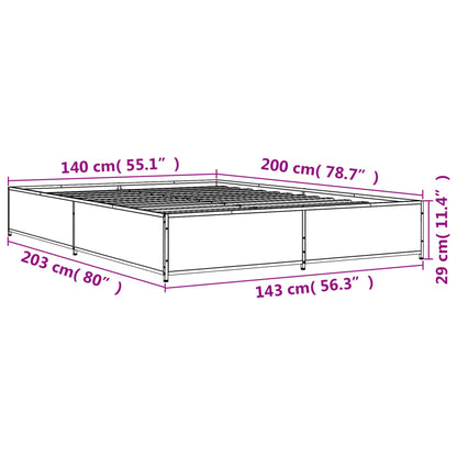 Giroletto Nero 140x200 cm in Legno Multistrato e Metallo | homemem39