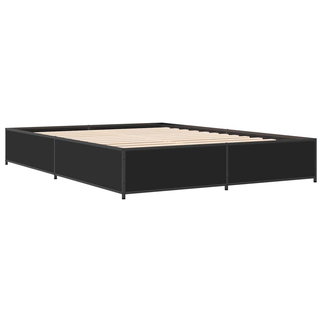 Giroletto Nero 120x190 cm in Legno Multistrato e Metallo | homemem39