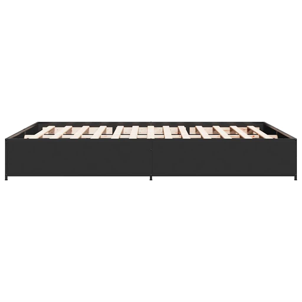 Giroletto Nero 120x190 cm in Legno Multistrato e Metallo | homemem39