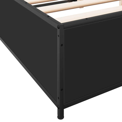 Giroletto Nero 120x190 cm in Legno Multistrato e Metallo | homemem39