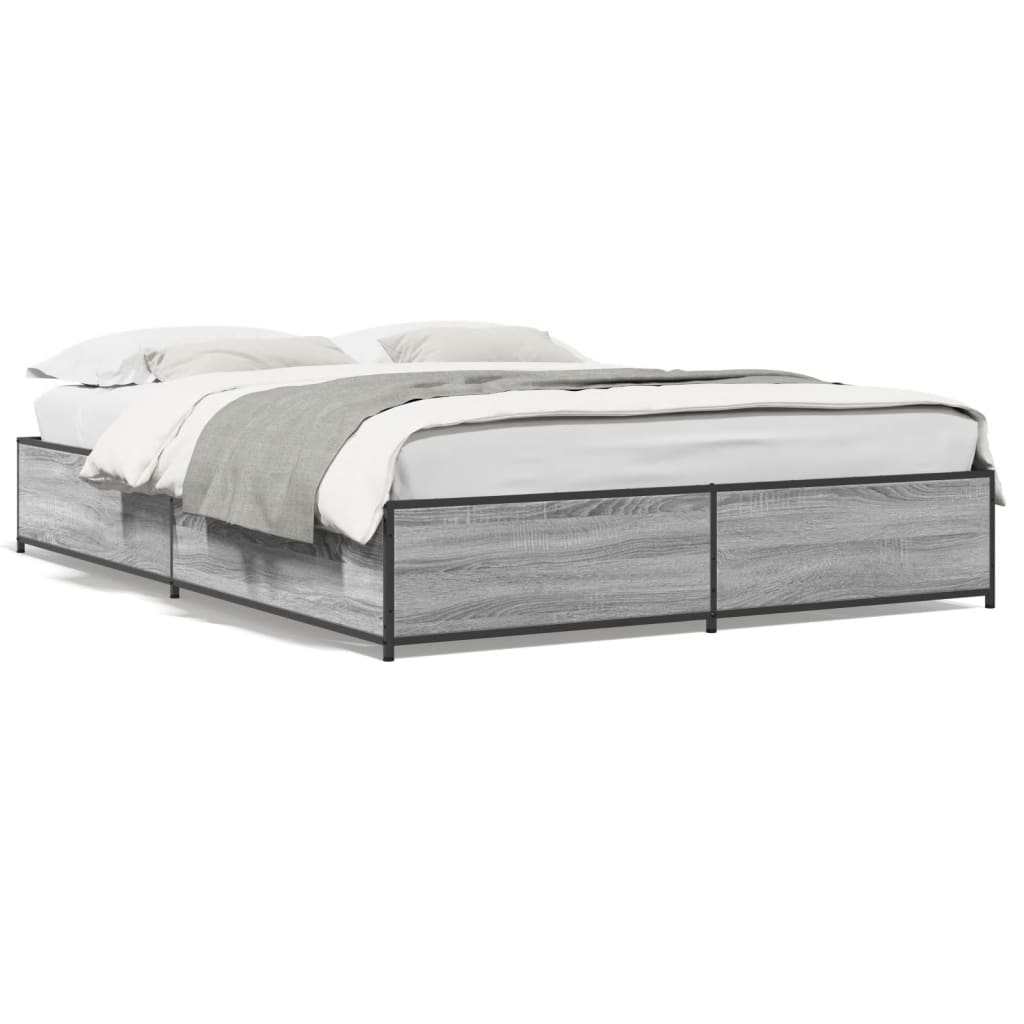 Giroletto Grigio Sonoma 120x190 cm in Legno Multistrato Metallo | homemem39