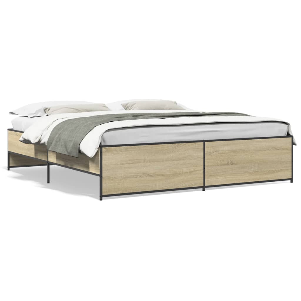 Giroletto Rovere Sonoma 200x200 cm Legno Multistrato e Metallo | homemem39