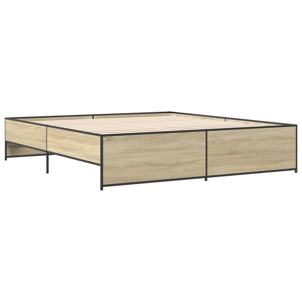Giroletto Rovere Sonoma 200x200 cm Legno Multistrato e Metallo | homemem39